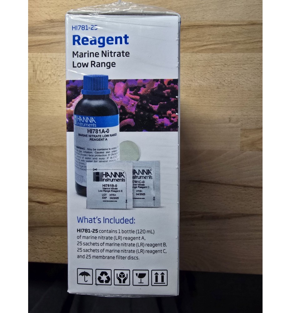 Réactifs HI781-25 pour Nitrates en eau de mer 25 tests