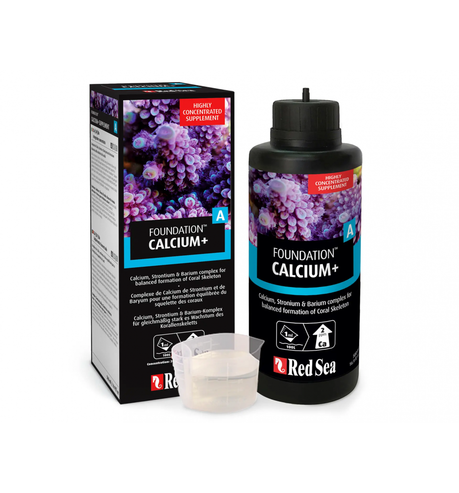 Red Sea Reef Foundation A Calcium+ – Supplément de calcium, strontium et baryum pour aquarium récifal