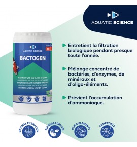 Bactogen, entretien de la filtration biologique date courte