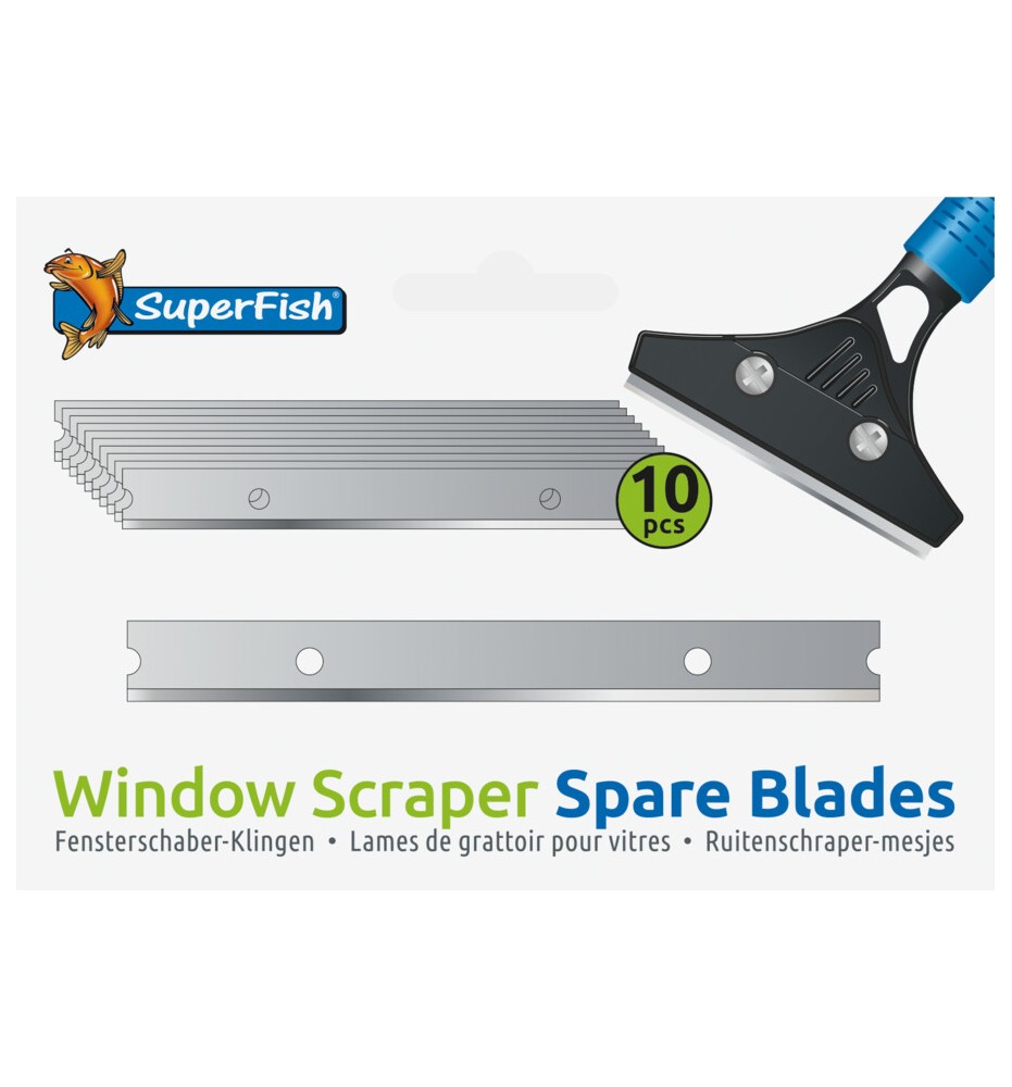SuperFish Window Scraper Spare Blades – Lames de remplacement x10