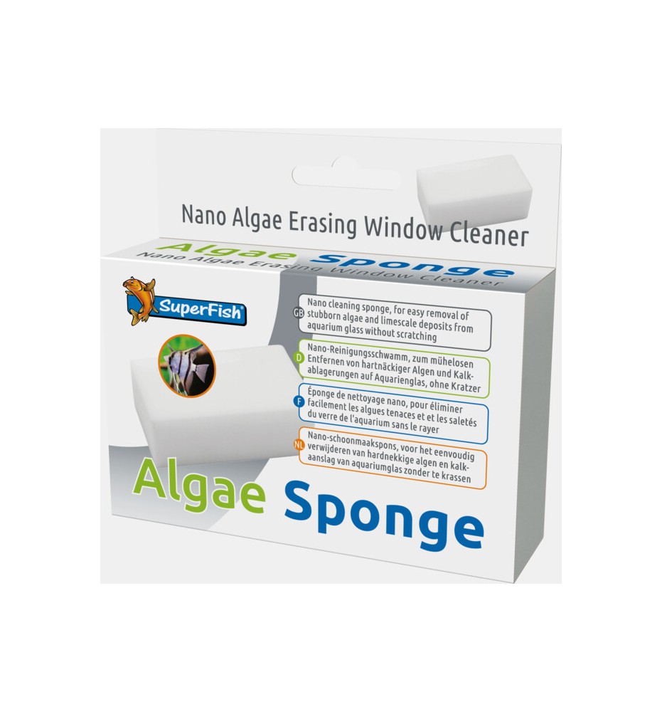 SuperFish Algae Sponge – Éponge douce pour vitres d’aquarium