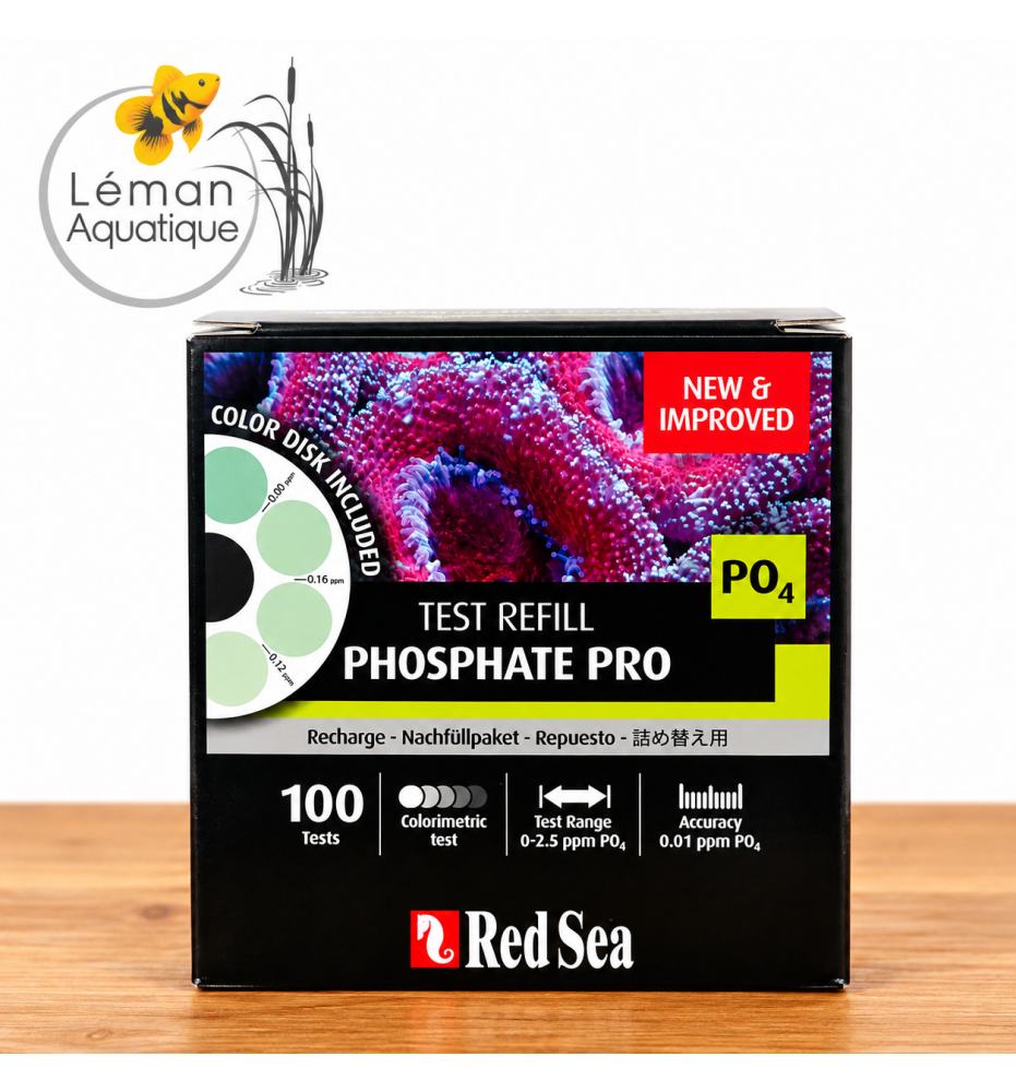 Red Sea Phosphate Pro – Recharge 100 tests avec disque colorimétrique