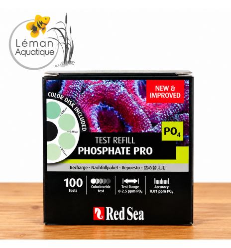 Red Sea Phosphate Pro – Recharge 100 tests avec disque colorimétrique