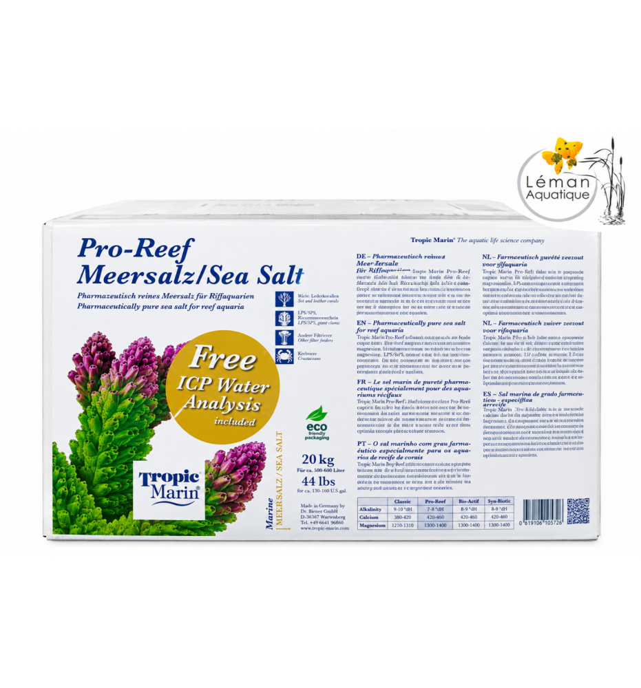 Tropic Marin – Pro-Reef 20 kg Eco Friendly Box + analyse ICP offerte