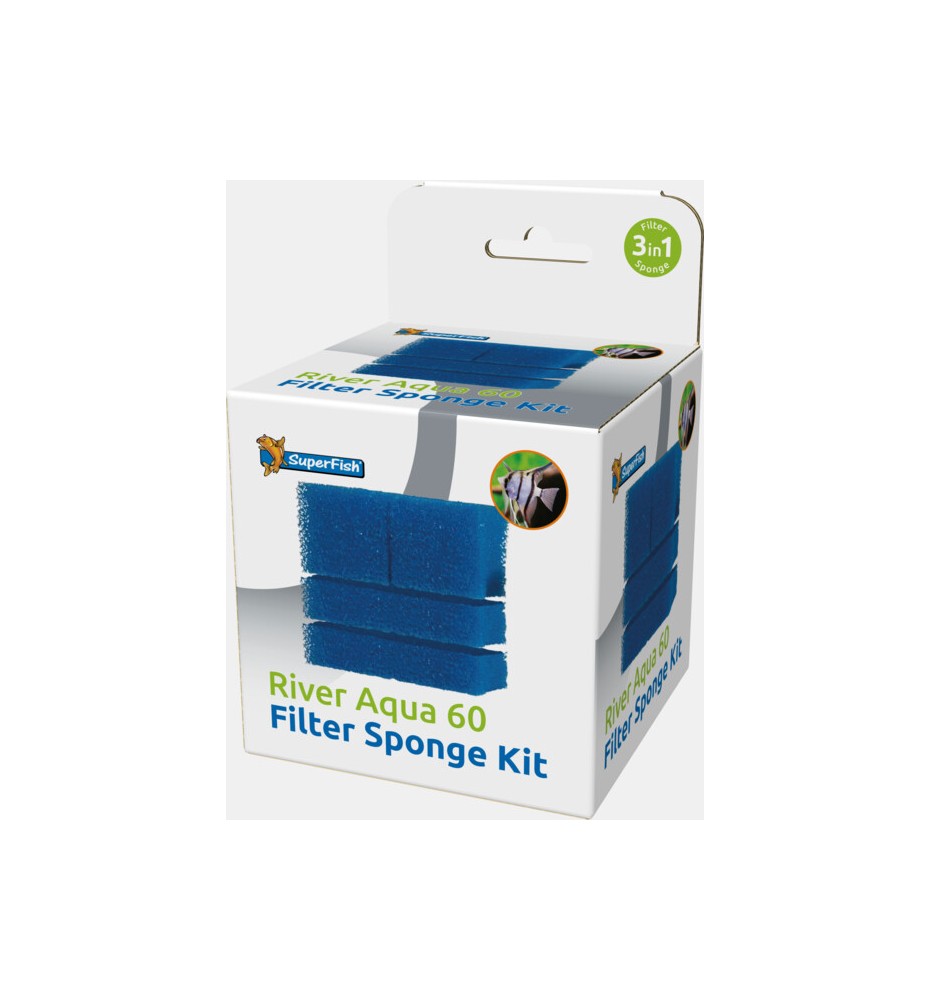 SuperFish River Aqua 60 – Set de mousses filtrantes