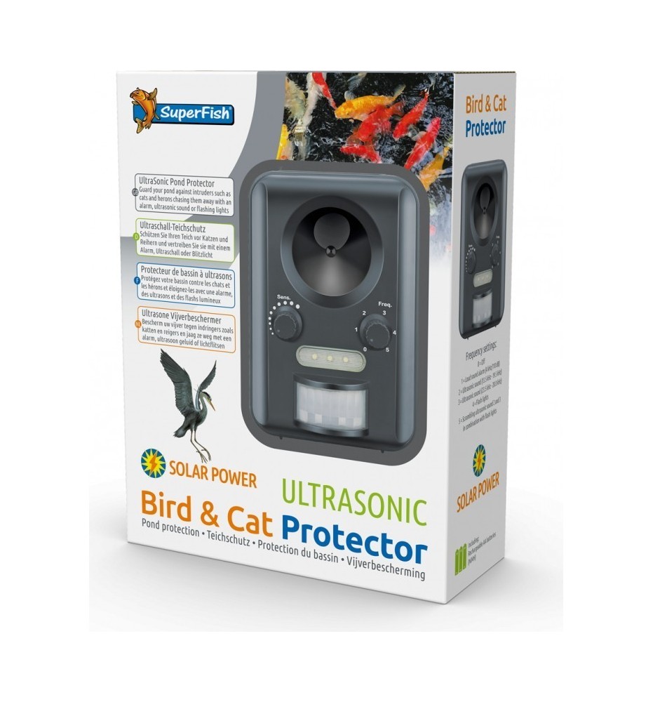 SuperFish Bird & Cat Protector – Effaroucheur à ultrasons solaire pour bassin